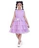 Barbie by Tiny Girl Woven Sleeveless Mattel Featuring Character Printed Layered Dress - Lavender