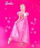 Barbie by Tiny Girl Frill Sleeves Brand Logo Printed Sequins Embellished Gown - Hot Pink