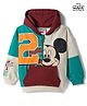 Babyhug Disney Terry Knit Drop Shoulder Full Sleeves Cut & Sew Hooded Sweatshirt With Mickey Mouse Graphics & Kangaroo Pockets - Multicolor