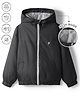Pine Active Knit Full Sleeve Ultra Comfort Lightweight Windbreaker Athleisure Hooded Jacket - Black