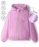 Pine Active Knit Full Sleeve Ultra Comfort Lightweight Windbreaker Athleisure Hooded Jacket - Lilac