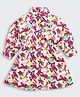 Barbie by Tiny Girl Woven Full Sleeves Stars Printed Shirt Style Dress - Wine