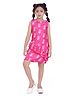 Barbie by Tiny Girl Woven Sleeveless Typography Printed Dress - Pink