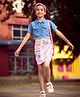 Barbie by Tiny Girl Houses Printed Dress With Half Sleeves Jacket Set - Light Pink