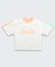 Barbie by Tiny Girl Cotton Woven Half Drop Shoulder Sleeves Brand Name Printed Tee - Peach
