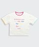 Barbie by Tiny Girl Cotton Woven Half Drop Shoulder Sleeves Typography Printed Tee - White
