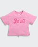 Barbie by Tiny Girl Cotton Knit Half Sleeves Typography Printed Tee - Pink