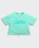 Barbie by Tiny Girl Cotton Knit Half Sleeves Typography Printed Tee - Turquoise Green