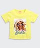 Barbie by Tiny Girl Cotton Woven Mattel Featuring Half Sleeves Character Printed Tee - Yellow