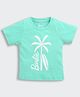 Barbie by Tiny Girl Cotton Woven Half Sleeves Typography Printed Tee - Aqua Blue