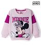 Babyhug Disney Terry Knit Drop Shoulder Full Sleeves Cut & Sew Sweatshirt with Minnie Mouse Graphic & Sequin Detailing - Pink