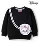 Babyhug Disney Terry Knit Drop Shoulder Full Sleeves Sweatshirt with Marie Graphic with Foil Print & Bag Detailing - Black