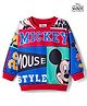 Babyhug Disney Terry Knit Drop Shoulder Full Sleeves Sweatshirt With Mickey Mouse Graphics - Multicolor