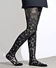 Shoetopia Cotton Knit Geometric Printed Stockings - Black