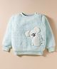 Wingsfield Full Sleeves Koala Patch & Fur Detailed  Light Winter Sweatshirt - Sky Blue