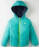 Wingsfield Full Sleeves Pegasus Embroidered Padded Light Winter Hooded Jacket - Green