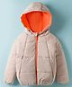 Wingsfield Full Sleeves Solid Padded Light Winter Hooded Jacket - Beige