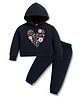 Wingsfield Full Sleeves Floral Printed Light Winter Hooded Sweatshirt & Joggers Set - Blue