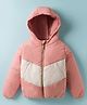 Wingsfield Full Sleeves Colour Blocked Light Winter Jacket - Peach