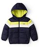 Wingsfield Full Sleeves Colour Blocked Light Winter Jacket - Navy Blue