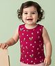 Babyoye Cotton Modal Super Soft Blend Sleeveless Thermal Inner Wear Vest with Floral Print - Red