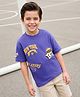 Kookie Kids Single Jersey Knit Half Sleeves T-Shirt with Text Print - Purple