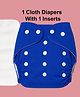 Joy Buzz Free Size Reusable Cloth Diaper / Nappies With Insert - Blue- Pack of 1