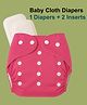 Joy Buzz Free Size Reusable 1 Cloth Diaper / Nappies With 2 Insert - Pink