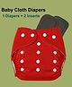 Joy Buzz Free Size Reusable 1 Cloth Diaper / Nappies With 2 Insert - Red
