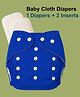 Joy Buzz Free Size Reusable 1 Cloth Diaper / Nappies With 2 Insert - Blue