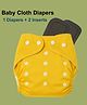 Joy Buzz Free Size Reusable 1 Cloth Diaper / Nappies With 2 Insert - Yellow