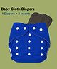 Joy Buzz Free Size Reusable 1 Cloth Diaper / Nappies With 2 Insert - Blue