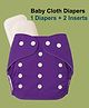 Joy Buzz Free Size Reusable 1 Cloth Diaper / Nappies With 2 Insert - Purple
