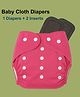 Joy Buzz Free Size Reusable 1 Cloth Diaper / Nappies With 2 Insert - Pink