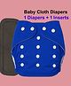 Joy Buzz Free Size Reusable Cloth Diaper / Nappies With Insert - Blue- Pack of 1