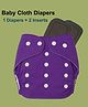 Joy Buzz Free Size Reusable 1 Cloth Diaper / Nappies With 2 Insert - Purple