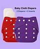 Joy Buzz Free Size Reusable Cloth Diaper / Nappies With Insert - Red, Purple- Pack of 2