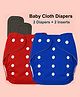 Joy Buzz Free Size Reusable Cloth Diaper / Nappies With Insert - Red, Blue- Pack of 2