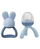 b.box Fresh Food Feeder + Chill Fill Teether - Blue | Soft Bunny Teether & Food Feeder Combo for Babies 3m+ | BPA-Free, Dishwasher Safe