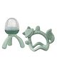 b.box Silicone Fresh Food Feeder + Wrist Teether Green b.box Silicone Fresh Food Feeder + Wrist Teether - Green | Safe Self-Feeding & Teething Set for Babies | BPA-Free, Dishwasher Safe