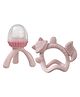 b.box Silicone Fresb.box Silicone Fresh Food Feeder + Wrist Teether - Pink | Safe Self-Feeding & Teething Set for Babies | BPA-Free, Dishwasher Safeh Food Feeder + Wrist Teether Pink