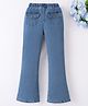Mark & Mia Full Length Washed Jeans With Pocket Applique - Blue
