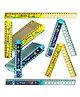 Birthday Popper 24 Pcs Dino-Space Foldable Scale as Birthday Return Gift for Kids - 30 cm Ruler Set | Multifunctional Ruler with Geometric Stencil, Drawing Template| School Stationery for Boys & Girls