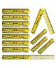 Birthday Popper 12 Pcs Dino Theme Foldable Scale as Birthday Return Gift for Kids - 30 cm Ruler Set | Multifunctional Ruler with Geometric Stencil, Drawing Template| School Stationery for Boys & Girls