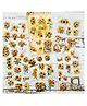 Birthday Popper Floral Kawaii Stickers - Yellow, Pack of 10 as Birthday Return Gifts for Kids | Transparent Stickers for Journal, Diary, DIY Art Crafts, Flowers Leaf Self Adhesive Decorative Stickers