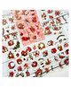Birthday Popper Floral Kawaii Stickers  Red, Pack of 10 as Birthday Return Gifts for Kids | Transparent Stickers for Journal, Diary, DIY Art Crafts, Natural Flowers Decorative Stickers