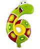 Birthday Popper Animal Number Foil Balloon | No. 6 | Jungle Theme Cartoon Balloons for Birthday Decoration | Self-Sealing, Double-Sided Print | Air or Helium Fillable | 40x35 cm Kids Party Supplies