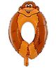 Birthday Popper Animal Number Foil Balloon | No. 0 | Jungle Theme Cartoon Balloons for Birthday Decoration | Self-Sealing, Double-Sided Print | Air or Helium Fillable | 40x35 cm Kids Party Supplies