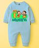The Peppy Tend 100% Cotton Knit Navratri Theme Full Sleeves My 1st Navratri Text Printed Romper - Blue