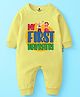 The Peppy Tend 100% Cotton Knit Navratri Theme Full Sleeves My First Navratri Text Printed Romper - Yellow